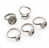 Strong Stainless Steel Cabochon Ring Settings 6mm and 8mm