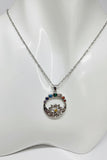 Silver Plated Crystal Flower Pendant Necklace