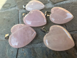 Natural Rose Quartz Heart Pendants | Jewellery Making Supplies UK
