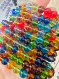 Strand Of Round Mixed Colour Glass Beads 8mm