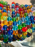 Strand Of Round Mixed Colour Glass Beads 8mm
