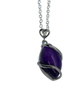 Amethyst Drop Crystal Pendant and Necklace.