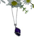 Amethyst Drop Crystal Pendant and Necklace.