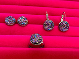 Druzy Jewellery Collection - Metallic Purple and Bronze  - FREE POSTAGE