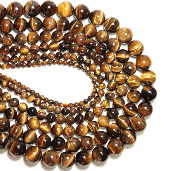 Natural Tigers Eye 8mm Beads