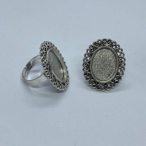 Oval Silver Ring Setting 13mm x 18mm