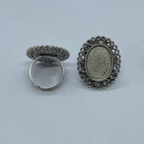 Oval Silver Ring Setting 13mm x 18mm