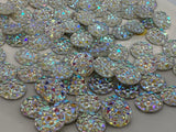 10mm Sparkly Clear Resin Cabochons