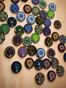 12mm Glass Multi Colour Cabochons