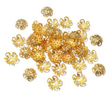 Gold 8mm Flower Bead Caps