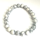 Howlite 8mm Beaded Elastic Bracelet - FREE UK POSTAGE