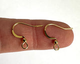 Gold Plated Earring Wire Hooks with Stainless Steel Base (anti tarnish)