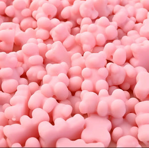 pink gummy bear beads, bear beads