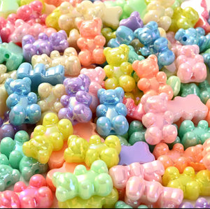 Shiny Gummy Bear Beads, Bear Beads