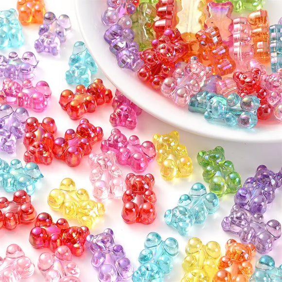 Gummy Bear Beads, Childrens Beads, Acryic Beads,