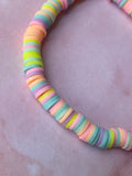 Polymer Clay Heishi Bead Stretchy Bracelet 