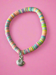 Polymer Clay Heishi Bead Stretchy Bracelet FREE UK POSTAGE