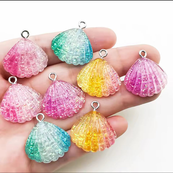 Resin Glitter Shell Charms