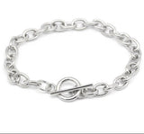 Silver Toggle Clasp Bracelet 20cm or 7.5 inches