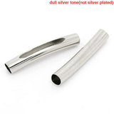 Pack of 6 Silver Tube Beads 31mm x 5mm
