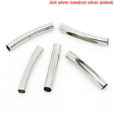 Pack of 6 Silver Tube Beads 31mm x 5mm