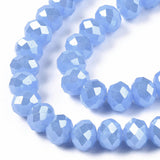 Blue Pearl Luster Imitation Jade Rondelle Bead Strand 6mm