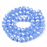 Blue Pearl Luster Imitation Jade Rondelle Bead Strand 6mm