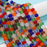 Mixed Colour Frosted Rondelle Glass Bead Strand 8mm x 6mm