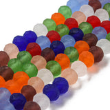 Mixed Colour Frosted Rondelle Glass Bead Strand 8mm x 6mm
