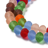Mixed Colour Frosted Rondelle Glass Bead Strand 8mm x 6mm