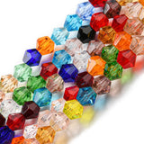4mm Mixed Colour Bicone Glass Bead Strand