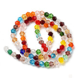 4mm Mixed Colour Bicone Glass Bead Strand