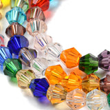 4mm Mixed Colour Bicone Glass Bead Strand