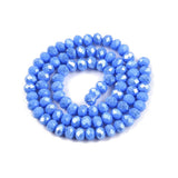 Blue Pearl Luster Imitation Jade Rondelle Bead Strand 6mm Opague