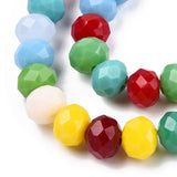 Mixed Colour Rondelle Glass Bead Strand 8mm x 6mm