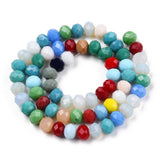 Mixed Colour Rondelle Glass Bead Strand 8mm x 6mm