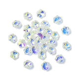 Silver Plated Snowflake Faceted Glass Charms