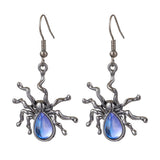 Gun Metal Black Spider Dangle Earrings