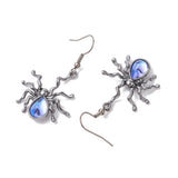 Gun Metal Black Spider Dangle Earrings