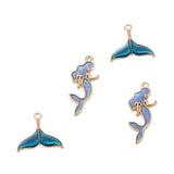 Set of 4 Mermaid and Whale Tail Enamel Charms | UK Craft Store