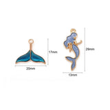 Set of 4 Mermaid and Whale Tail Enamel Charms | UK Craft Store