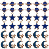 Celestial Enamel Charm Set in Gold - Moon, Stars & Planets for Jewellery