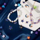 Celestial Enamel Charm Set in Gold - Moon, Stars & Planets for Jewellery