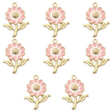 Pink Gold Flower Enamel Charms | UK Craft Store