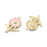 Pink Gold Flower Enamel Charms | UK Craft Store