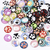 12mm Glass Paw Print Cabochon