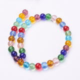 Strand Of Round Mixed Colour Glass Beads 8mm