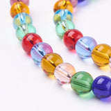 Strand Of Round Mixed Colour Glass Beads 8mm