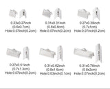 Ribbon Ends, Silver, Multi Size Pack Hole: 2mm