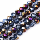 Blue and Purple Electroplated Rondelle Bead Strand 6mm